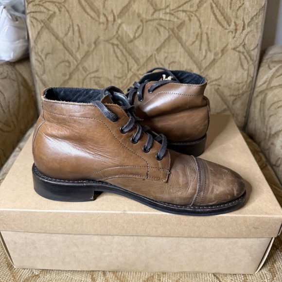 Thursday Cadet‎ Walnut Brown Leather Lace Up Ankle Boots Mens Size 6 main image 3